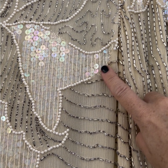 Vintage 100% Silk Sequins Dress - Picture 8 of 10